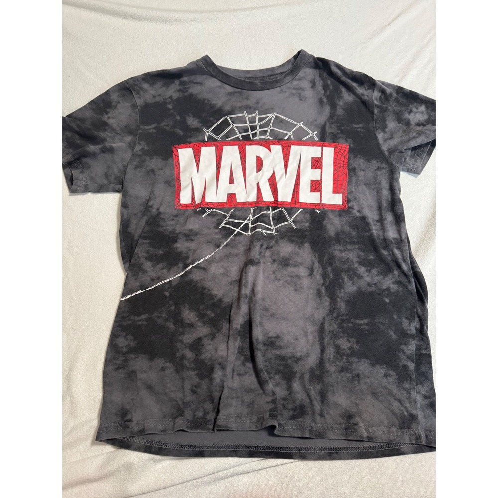 Marvel Spider-Man Tie Dye Graphic T-Shirt Mens Black Grey Short Sleeve Tee